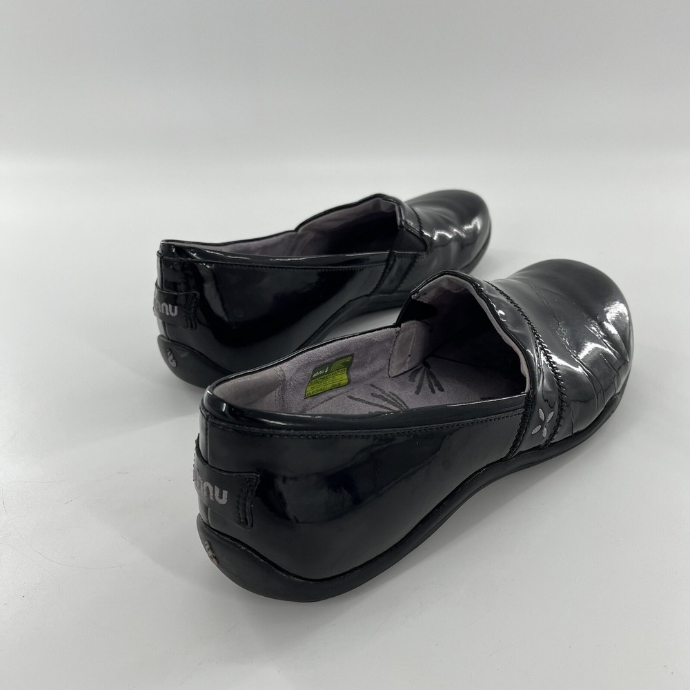 Ahnu Loafers Womens US 11 EU 42 Black Patent Leather Flat Comfort Slip On - Picture 7 of 15